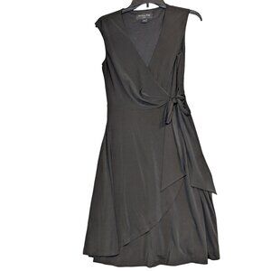Truth & Fable Black Sleeveless Wrap Dress With Belt S